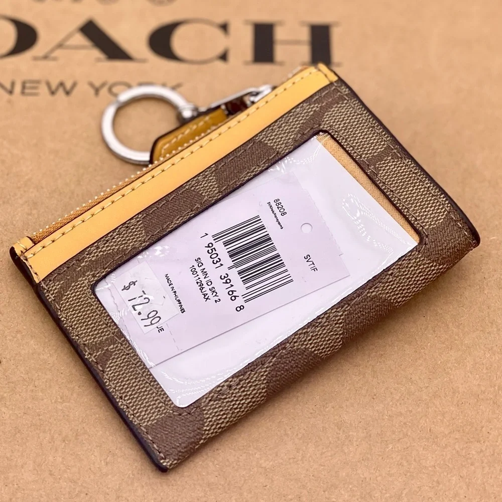 Coach Mini Skinny ID Case Small Wallet in Signature Canvas